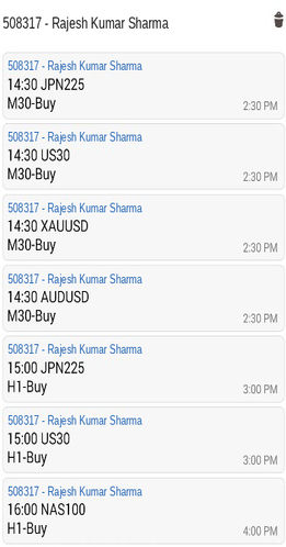MetaTrader 5 alert history